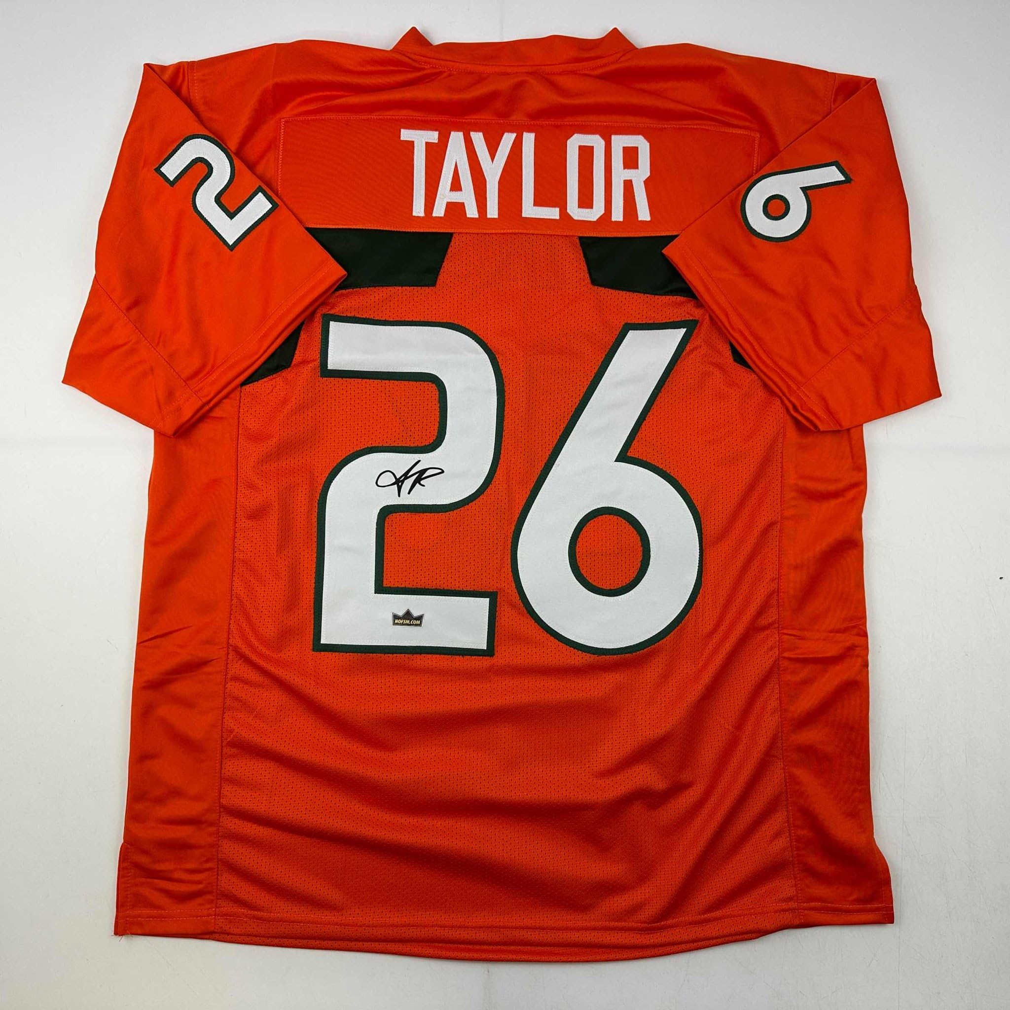 Facsimile Autographed Sean Taylor Miami Orange Reprint Laser Auto